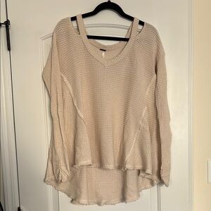 Free People Cream Knit Sweater
